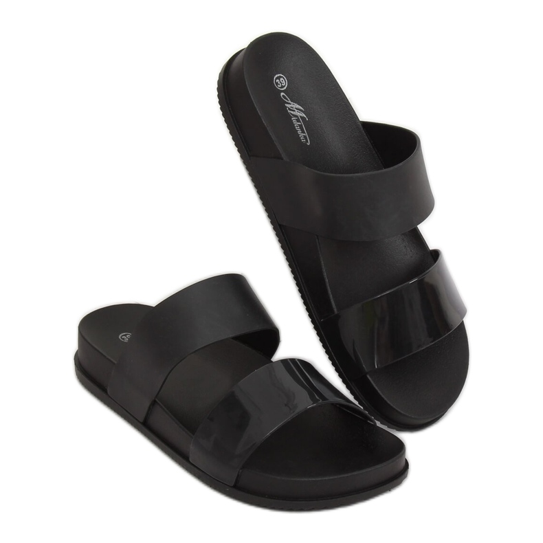 Pantuflas negras de mujer negras TS-23 Black negro 1 Pantuflas negras de mujer negras TS-23 Black negro 1