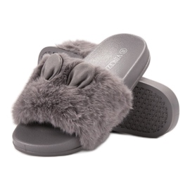 Vinceza Pantuflas grises con piel 4