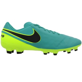 Nike Tiempo Genio Ii Fg M 819213-307 zapatos de fútbol negro azul 1