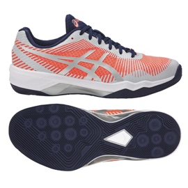 Zapatillas de voleibol Asics Volley Elite Ff W B751N-0696 blanco naranja 2