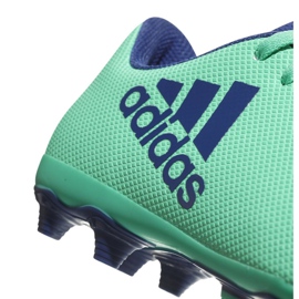 Botas de fútbol Adidas X 17.4 FxG Jr CP9014 azul verde 2 Botas de fútbol Adidas X 17.4 FxG Jr CP9014 azul verde 2