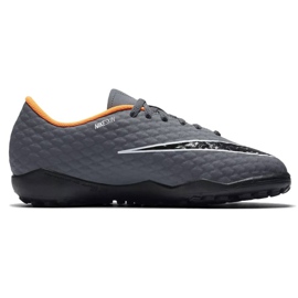 Nike Hypervenom PhantomX 3 Academy Tf Jr AH7294-081-S zapatos de fútbol gris gris 1