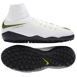 Nike Hypervenom PhantomX 3 Academy Df Tf Jr AH7293-107 zapatos de fútbol blanco blanco 2