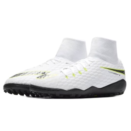 Nike Hypervenom PhantomX 3 Academy Df Tf Jr AH7293-107 zapatos de fútbol blanco blanco 3