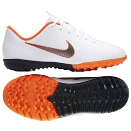 Nike Mercurial VaporX 12 Academy Gs Tf Jr AH7342-107 zapatos de fútbol blanco blanco 2