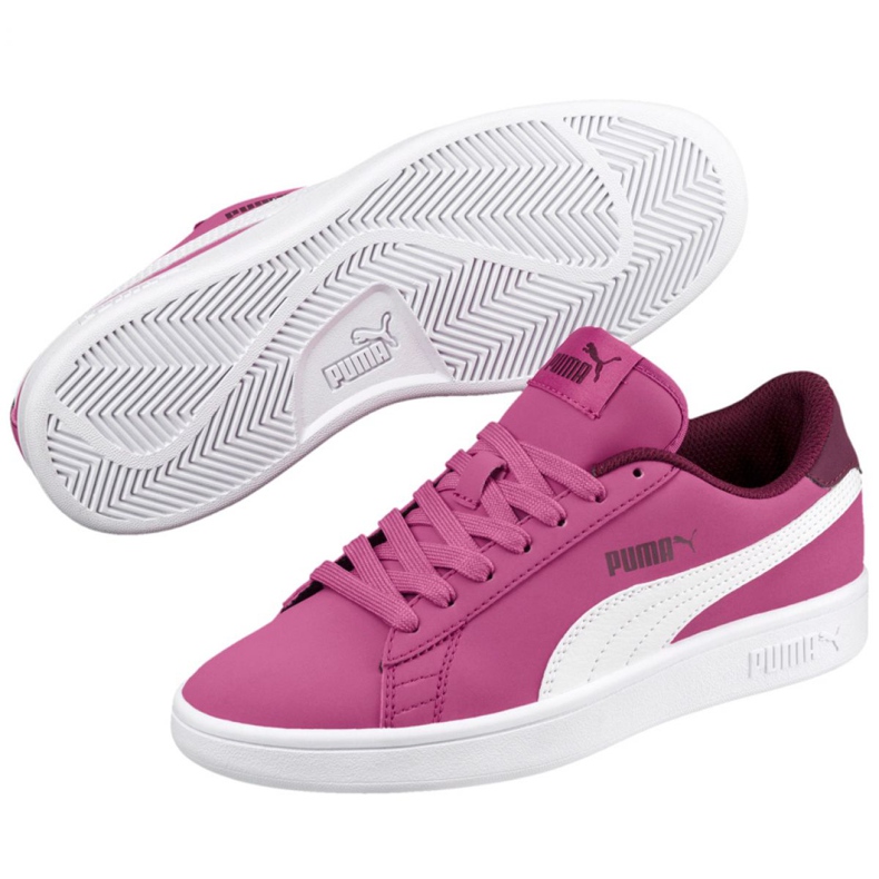 Puma Smash v2 Buck Jr 365182 06 blanco rosado 1 Puma Smash v2 Buck Jr 365182 06 blanco rosado 1
