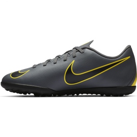 Zapatillas de fútbol Nike Mercurial Vapor X 12 Club Tf Jr AH7355-070 negro gris 1