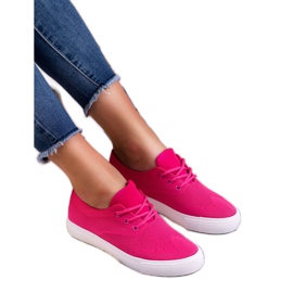 SHELOVET Zapatillas rosadas de textil rosado 2