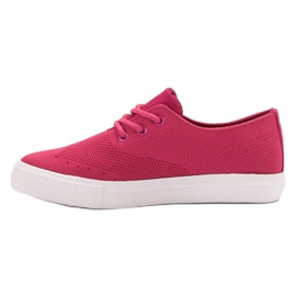 SHELOVET Zapatillas rosadas de textil rosado 1