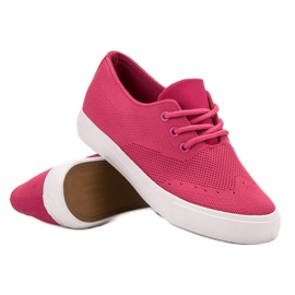 SHELOVET Zapatillas rosadas de textil rosado 4