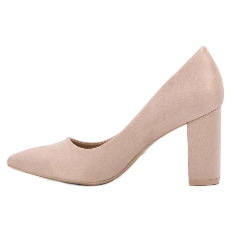 Diamantique Zapatos de tacón de ante beige 1