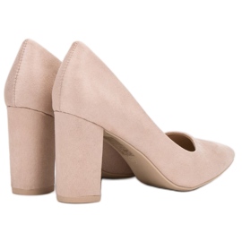 Diamantique Zapatos de tacón de ante beige 6