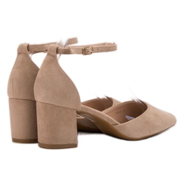 Small Swan Zapatos de tacón abrochados con hebilla beige 4