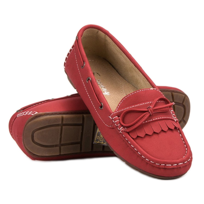 SHELOVET Mocasines con lazo rojo 1