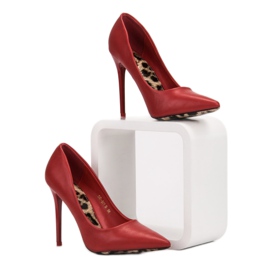 SHELOVET Tacones altos sexy rojo 4