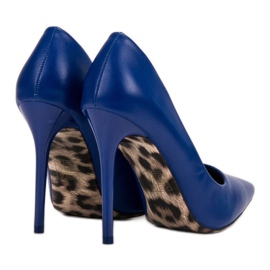 SHELOVET Tacones altos sexy azul 4