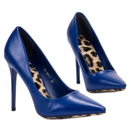 SHELOVET Tacones altos sexy azul 5