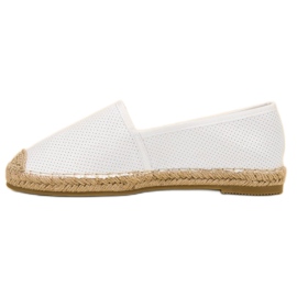 Ideal Shoes Zapatos sin cordones de gamuza blanco 3