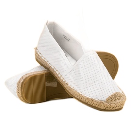 Ideal Shoes Zapatos sin cordones de gamuza blanco 4