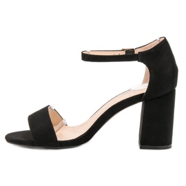 Diamantique Sandalias de gamuza elegantes negro 3