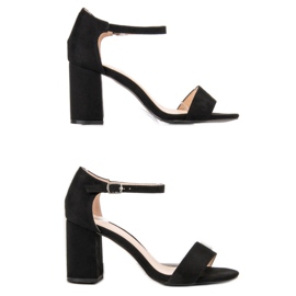 Diamantique Sandalias de gamuza elegantes negro 5