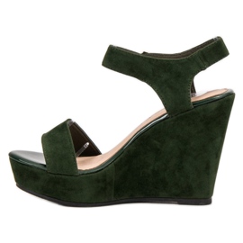 Vinceza Sandalias de gamuza verde 1