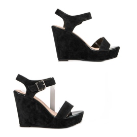 Vinceza Sandalias de gamuza negro 2
