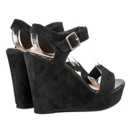 Vinceza Sandalias de gamuza negro 3