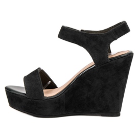 Vinceza Sandalias de gamuza negro 4