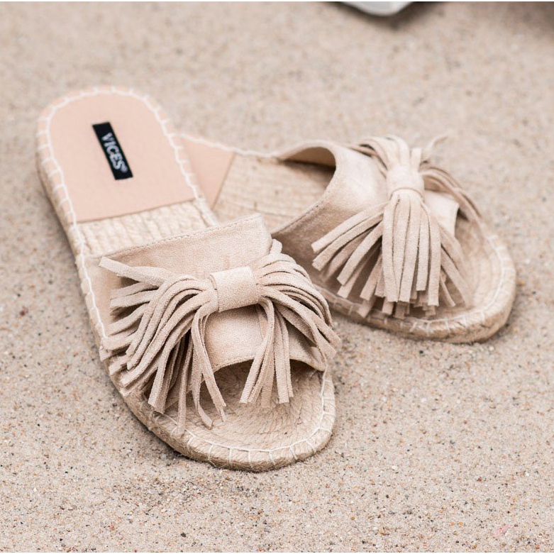 Zapatillas VICES con flecos marrón 1 Zapatillas VICES con flecos marrón 1