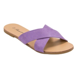 Primavera Zapatillas planas cómodas violeta 2