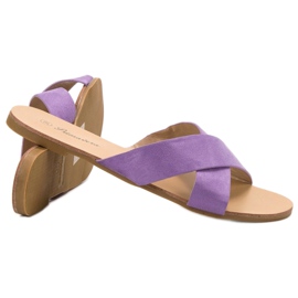 Primavera Zapatillas planas cómodas violeta 3