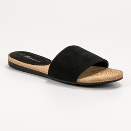 Primavera Zapatillas de gamuza negro 1