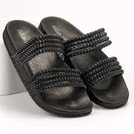 Bello Star Pantuflas con Cuentas negro 2