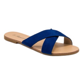 Primavera Zapatillas planas cómodas azul 2
