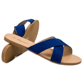 Primavera Zapatillas planas cómodas azul 3