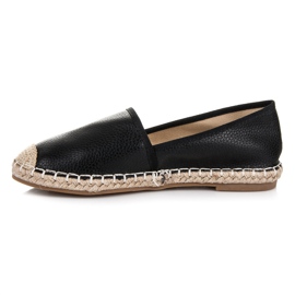 Tina&Co Alpargatas sin cordones con cuero ecológico negro 2