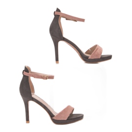 Sandalias de tacón VINCEZA rosado gris 1