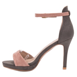 Sandalias de tacón VINCEZA rosado gris 3