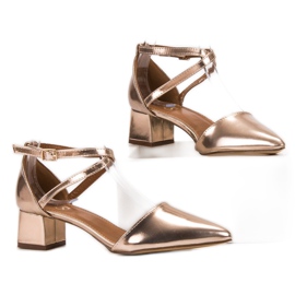 SHELOVET Bombas de oro rosa dorado 4