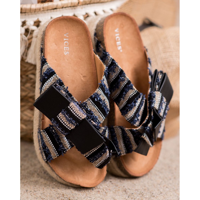 Vices Pantuflas Textiles En La Plataforma negro 2