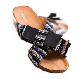 Vices Pantuflas Textiles En La Plataforma negro 3