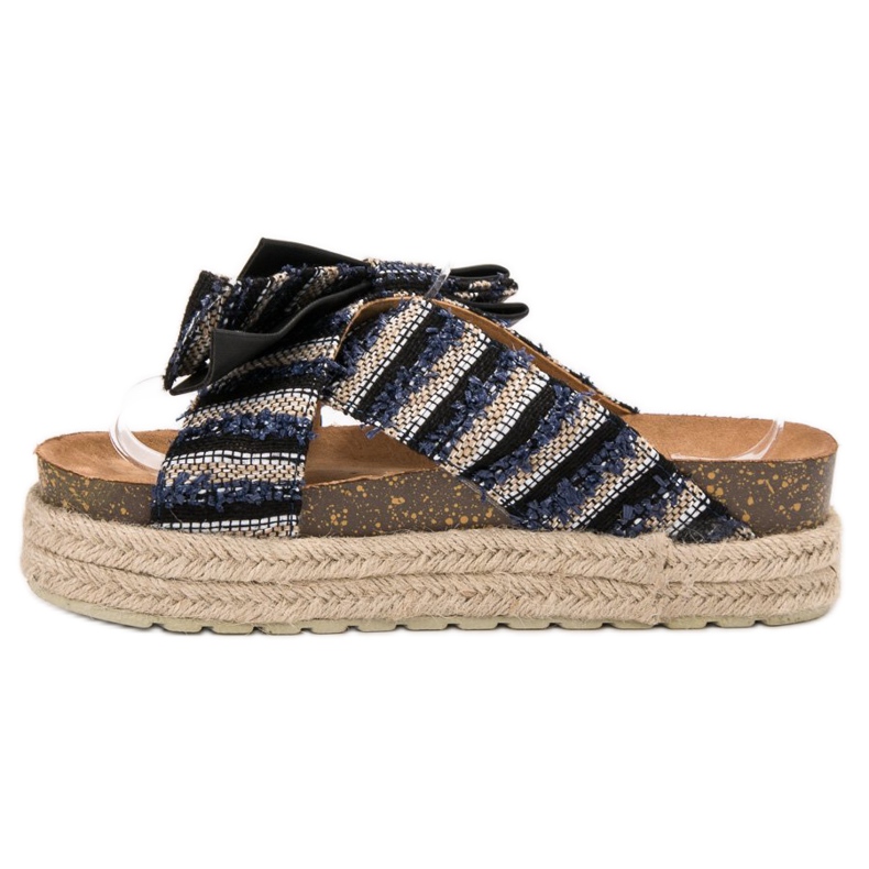 Vices Pantuflas Textiles En La Plataforma negro 1