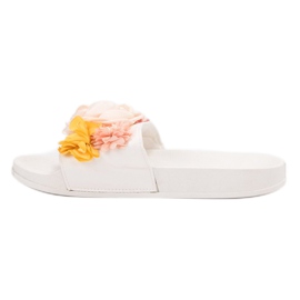 Anesia Paris Pantuflas Blancas Con Flores blanco 1 Anesia Paris Pantuflas Blancas Con Flores blanco 1