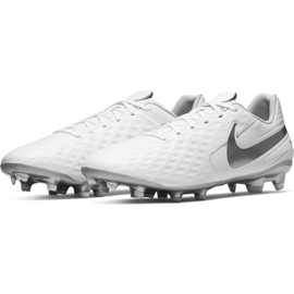 Zapatillas de fútbol Nike Tiempo Legend 8 Academy FG / MG AT5292 100 blanco blanco 3
