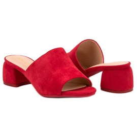 Zapatillas de ante en el poste VINCEZA rojo 3