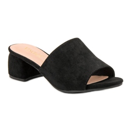 Zapatillas de ante en el poste VINCEZA negro 2