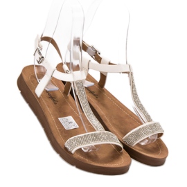 Forever Folie Sandalias Con Circonita blanco 4