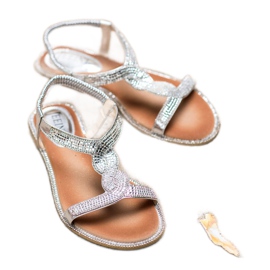 SHELOVET Sandalias decoradas con una goma elástica gris 2 SHELOVET Sandalias decoradas con una goma elástica gris 2