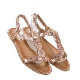 SHELOVET Sandalias decoradas con una goma elástica rosado 2 SHELOVET Sandalias decoradas con una goma elástica rosado 2